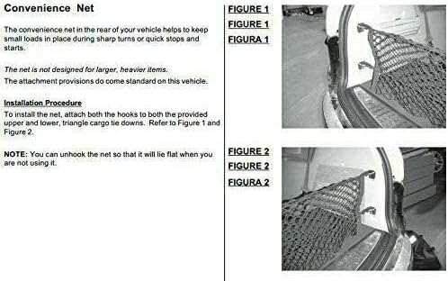 Rear Trunk Organizer Cargo Net for Buick Enclave 2008-2017 / Chevrolet Traverse 2009-2017 / GMC Acadia 2007-2016 / Saturn Outlook 2007-2010 – Envelope Style Cargo Net–Premium Mesh Car Trunk Organizer