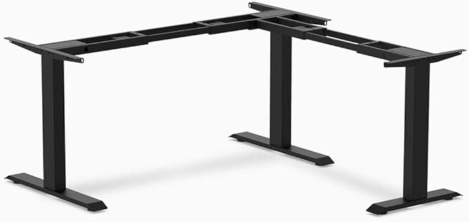 Desky Zero Fixed L-Shape Desk Frame ??Heavy-Duty Steel, White Finish, Supports Up to 440 lbs, Tool-Free Assembly, Adjustable Corner Configuration for Home & Office Setups