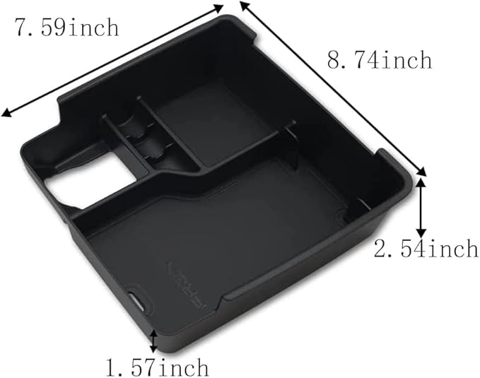 Muslogy for 2022+ Frontier Accessories Center Console Organizer Insert Tray Storage Box Armrest Organizer Compatible with Frontier 2022 2023 2024 2025 2026(Black Leather)