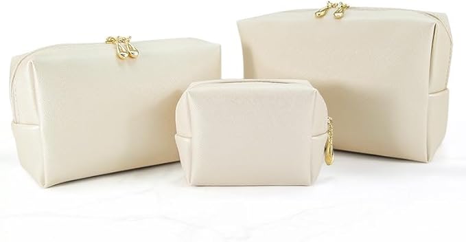 Small Makeup Bag Portable Cosmetic Bag for Women Makeup Pouch Waterproof Toiletry Bag for Travel (Big-White, Big Size)