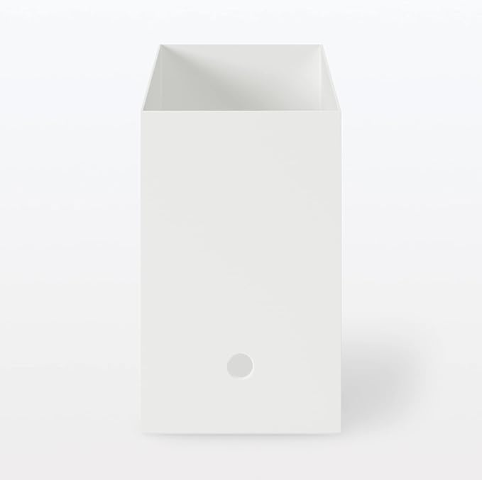 MUJI NCE47A3A File Box with Recycled Polypropylene, Standard Type, Wide, White, Gray, Approx. Width 5.9 x Depth 12.6 x Height 9.4 inches (15 x 32 x 24 cm)