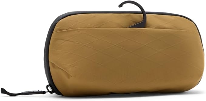 Peak Design Small Wash Pouch, Coyote, Ocean Edition, Travel Toiletry Bag, Upright or Hanging Dopp Kit with Pockets, Magnetic Toothbrush Pocket, Wide UltraZip Opening, Toiletry Bag for Men and Women