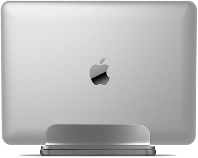 DrewChan Aluminum Vertical Stand with Adjustable Width Base, Fits All MacBook, Surface, Chromebook and Gaming Laptops (up to 17.3")