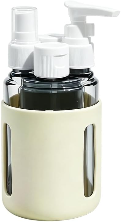 4 in 1 Travel Dispenser Bottles – 2026 New Leak Proof Portable Dispenser Bottle Set for Shampoo, Conditioner, Lotion & Cream, 4pcs 60ml Travel Dispensers for Vacation & Business (Yellow)
