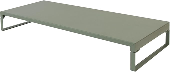 Lihit Lab AJA7332-122 Computer Stand, Monitor Stand, Desktop Stand, Width 23.2 x Depth 9.8 x Height 3.1 inches (59 x 25 x 8 cm), Low, Load Capacity: 33.1 lbs (15 kg), Matte Olive