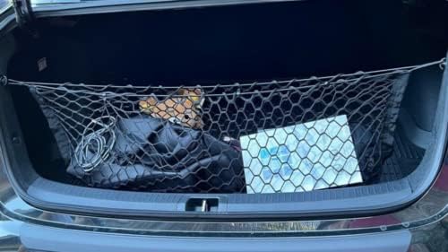 Trunk Organizer Cargo Net for Chevrolet Malibu 2016-2025 – Envelope Style Cargo Net for Sedan – Premium Mesh Car Trunk Organizer Vehicle Carrier Storage – Compatible with Chevy Malibu