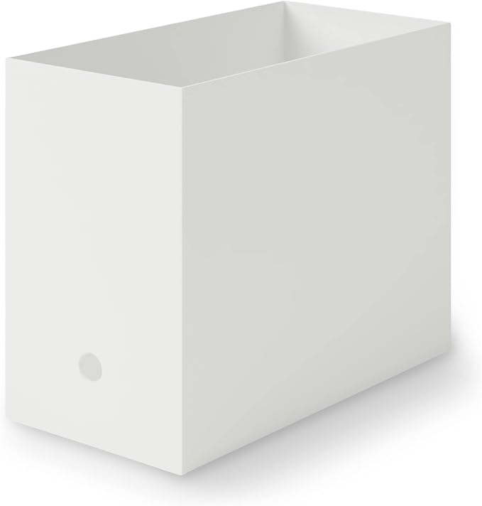MUJI NCE47A3A File Box with Recycled Polypropylene, Standard Type, Wide, White, Gray, Approx. Width 5.9 x Depth 12.6 x Height 9.4 inches (15 x 32 x 24 cm)