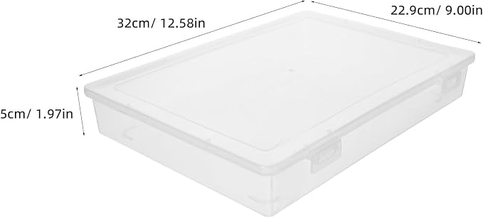 3pcs Plastic File Storage Boxes for A4 Paper, Document Organizer with Lid, Lightweight and Stackable Plastic Storage Cases for Office and Home Use