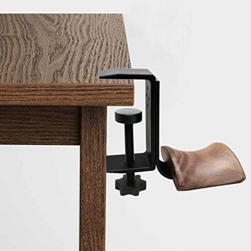YANGMEI Walnut Wood Clamp Type Headphone Holder Stand Hanger Bracket Headphone Headset Hanger Holder Clamp Rack Hook Under Desk Table Headphone Hanger Holder for Audio,Studio & Gaming Headphones