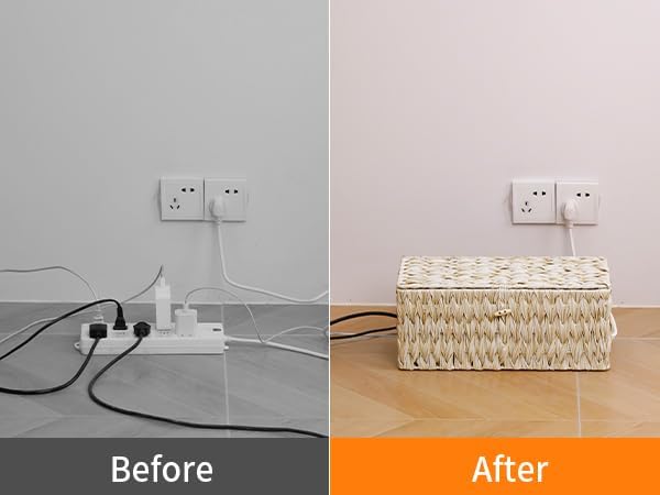 Coeusy Cable Management Box,Boho Decorative Handwoven 2 Open Slots Cord Organizer Hider Box with Lid for TV Wires, Computer, Router, USB Hub and Under Desk Power Strip