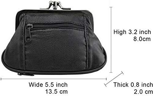 Leather Change Purse Black Y062