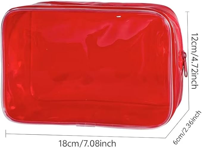 Neon TSA Approved Clear Toiletry Pouch, 7"x2.3"x4.7" Size, PVC Travel Makeup Bags for Toiletries, Transparent Cosmetic Bag for Women and Men Small (purple)