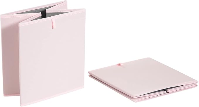 Amazon Basics Collapsible Cube Organizer Bins, Closet Storage Organizer Baskets for Shelves, Space-Saving, 13" x 15" x 13", Peony Pink, Pack of 6