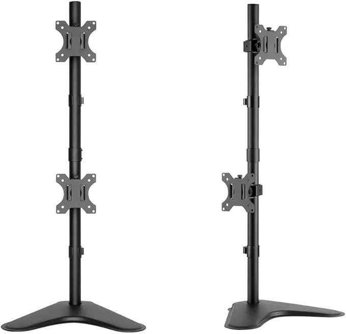Monoprice Adjustable Tilting DUAL Desk Mount Bracket for LCD LED (Max 33Lbs, 10~23inch) - Black