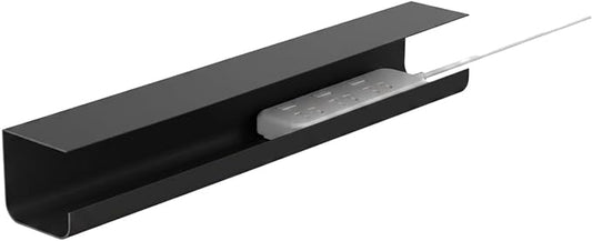Under Desk Cable Management Tray, No-Drill Cord Organizer for Power Strips & Wires, 15.7 x 3.9 x 3.5 Inch, PVC (1 Pack)