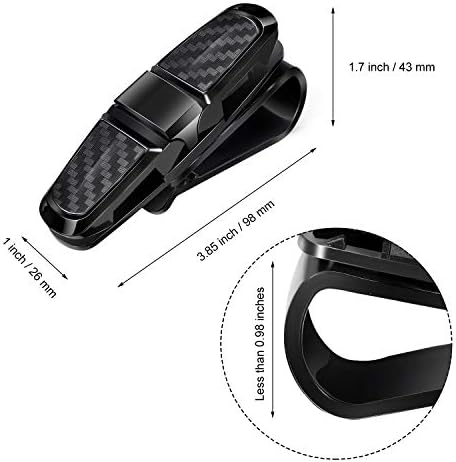 Boao 4 Pcs Sunglasses Holders for Car Sun Visor, Glasses Ticket Card Clip Mount Hanger, Double-Ends Clip 180 Degree Rotational Car Visor Accessories(Black, Silver)