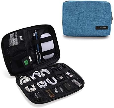 BAGSMART Travel Electronics Organizer, Phone SD Card, Men Women, Blue | Travel Cord Organizer, Cable bag, Travel Tech Organizer, Travel Accessories for Men Women