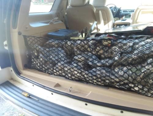 Trunk Organizer Cargo Net for Caddy Escalade Chevy Suburban Tahoe GMC Yukon 2000-2014 – Envelope Style Cargo Net for SUV-Premium Mesh Car Trunk Organizer–Compatible with Yukon Tahoe
