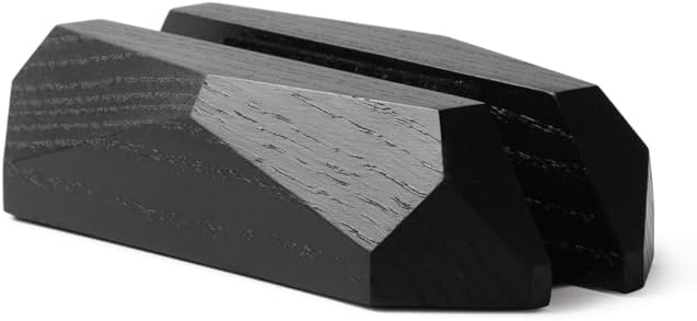 Oakywood Vertical Laptop Stand Wood - Adjustable Wooden Dock for Desk, Compatible with All MacBook Pro, MacBook Air, iPad, Handmade Black Stained Oak, Computer Stand, Laptop Holder