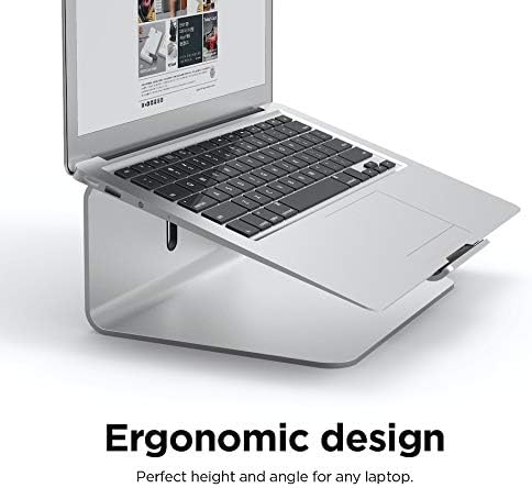 elago L2 Laptop Stand - Ergonomic Design, Premium Aluminum Material, Desk Organization for Laptop Computers (Silver)