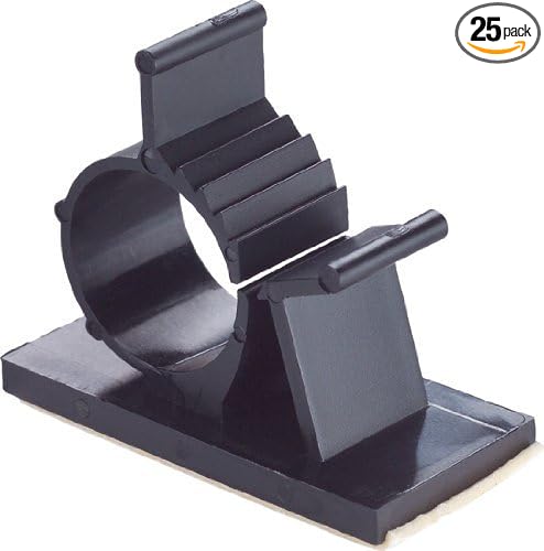 GBSTORE 25 Pcs UVB Plastic Kwik Clips Black Adhesive Backed Nylon Wire Adjustable Cable Clips Adhesive Cable Management Clips Adjustable Clamp
