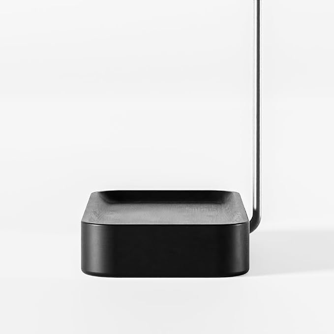 Raico Headphone Stand with Catchall Tray Base Premium Showpiece Headset Holder with Storage Solid Wood (Black Wood)