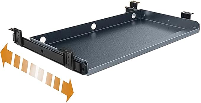Keyboard Tray Under Desk Heavy-Duty Metal Slide-Out Platform Drawer Tray (Gray)