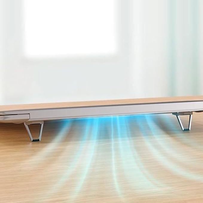 Angoily Portable Foldable Laptop Stand 4-Pack Ergonomic Invisible Computer Riser with Self-Adhesive Feet Cooling Pad for Desk Travel and Office