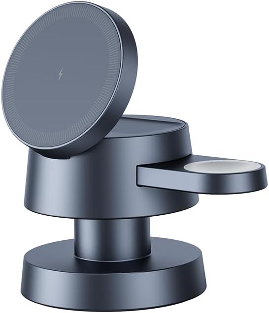4 in 1 Magnetic Wireless Charging Station,15W Fast Charging with Adjustable Night Light for MagSafe Charger Stand,3 in 1 Wireless Charger for iPhone 17/16/15/14/13 Pro Max,Apple Watch & AirPods