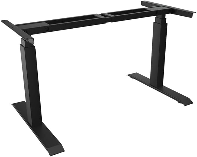 Desky Dual Mini Electric Standing Desk Frame ??Compact Height Adjustable Sit Stand Base with Dual Motors, Steel Frame, Memory Settings for Home Office & Small Spaces (Matte Black)