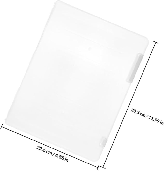 Unomor 2pcs White A4 Document Storage Boxes with Lid, Stackable File Organizer Cases for Office Document Holder and Contract Filing, Desktop File Protection Boxes