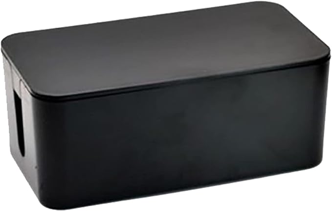 Cable Management Box,Cord Organizer Box for Home and Office System to Cover and Hide & Power Strips & Cords,Surge Protector (Large, Black)
