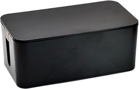 Cable Management Box,Cord Organizer Box for Home and Office System to Cover and Hide & Power Strips & Cords,Surge Protector (Large, Black)