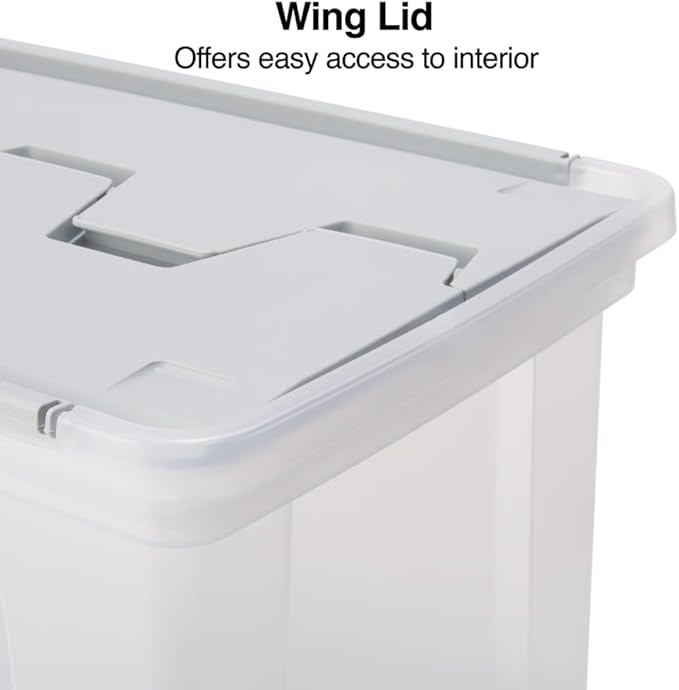 STAPLES Wing Lid File Totes, Letter Size, Clear, 2/Pack