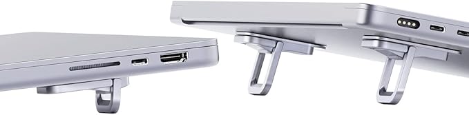 Hagibis Adjustable Laptop Stand for Desk - Portable Laptop Riser, Ergonomic Aluminum Cooling Pad for MacBook Pro Air, Tablet (Silver)