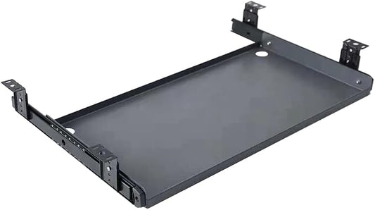 Sliding Under Desk Keyboard Tray Slide Out Keyboard Holder Drawer Heavy-Duty Office Desk Extender Platform Pull Out Desktop Sliding Computer Tray for Keyboard Drawer Under Desk Shelf-Metal