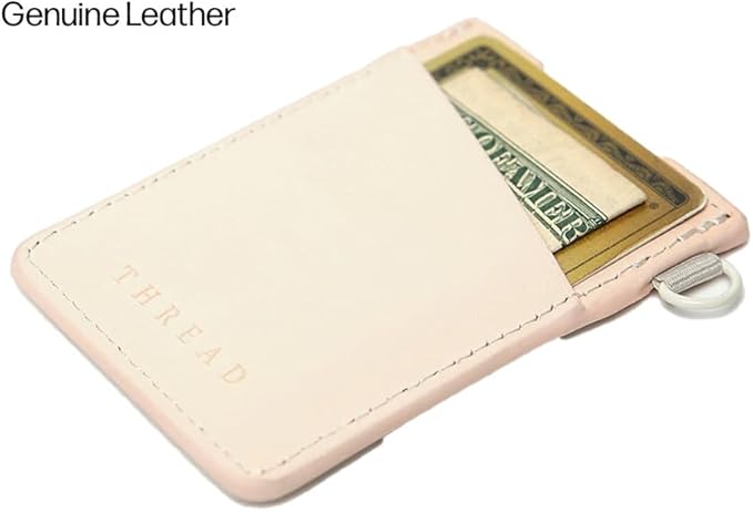 Thread Wallets Ultra Slim Minimalist Leather Card Holder Wallet (Off White)