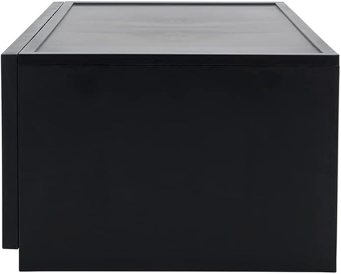 ASTAGE drawer block plastic bins stacking storage modular storage drawer home closet living office organizer with divider (Black, Large C)