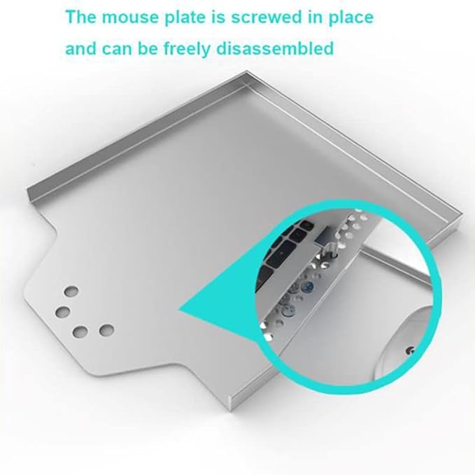 XINGAKA Wall Mounted Laptop Stand, Multifunctional Adjustable Holder Wall Mount Foldable Laptop Holde Notebook Stand with Mouse Tray