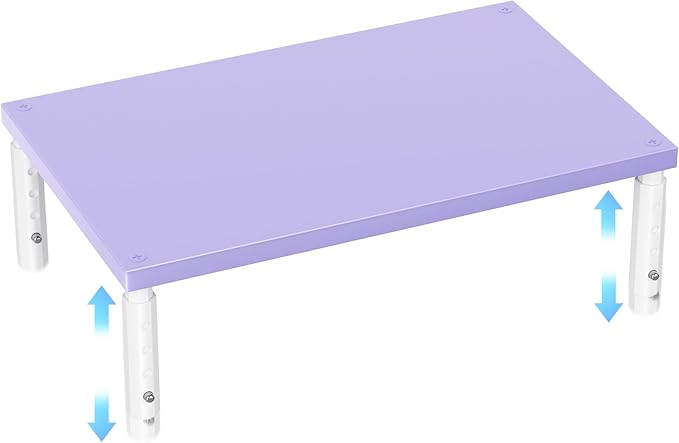 OPNICE Desk Organizers and Accessories, Adjustable Computer Monitor Stand Riser, Laptop Stand, Office Desk Accessories & Workspace Organizers for Women, Purple Wood