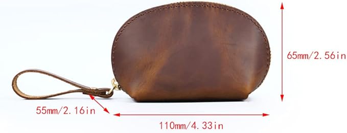 1 Pcs Leather Mini Medieval Coin Pouch, Coin Organizer, Change Holder, Cute Genuine Leather Coin Purse,Leather zipper Pouch for Men & Women