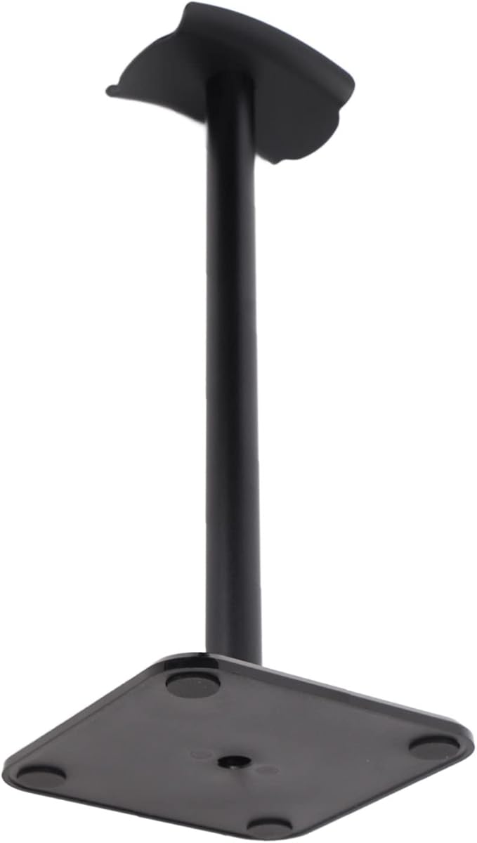Headphone Stand, Headset Holder Gaming Headset Holder with Aluminum Supporting Bar Flexible Headrest Rounded Corner Anti Slip Base for All Headphones Size (Black)
