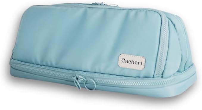 All in One Travel Toiletry Bag, Makeup Bag with Jewelry Compartment and Heat-Resistant Pocket for Hair Tools