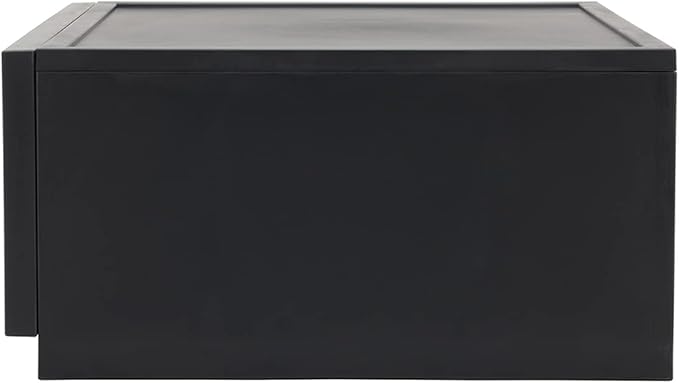 ASTAGE drawer block plastic bins stacking storage modular storage drawer home closet living office organizer with divider (Black, Medium B)