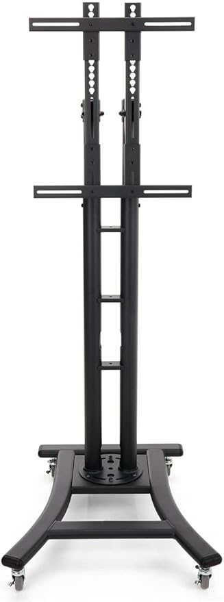 Mobile TV Stand with Wheels for LCD, Plasma or LED Monitors Between 32 and 65 inches, Height-Adjustable - Black
