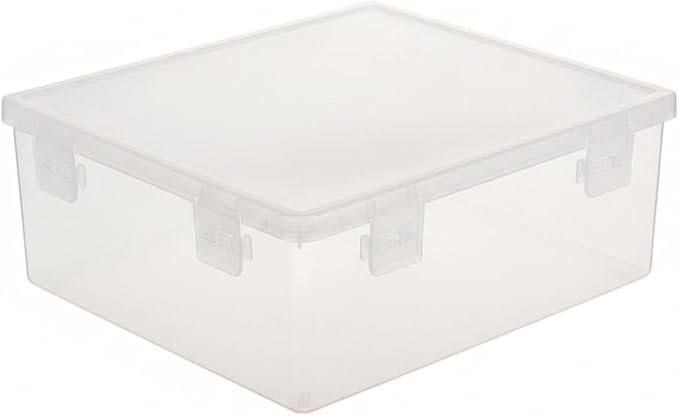A4 Document Storage Box with Lid, Clear PP Plastic File Organizer for Desk and Drawer, Stackable Paper Container (1 PC)