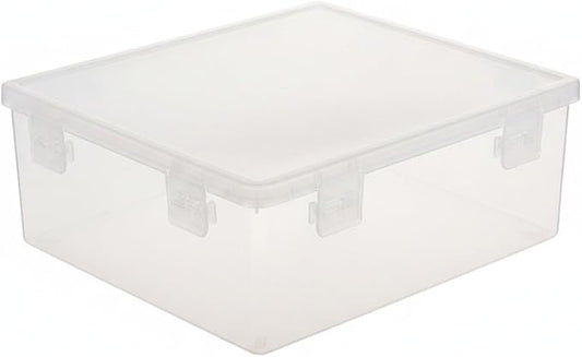 A4 Document Storage Box with Lid, Clear PP Plastic File Organizer for Desk and Drawer, Stackable Paper Container (1 PC)