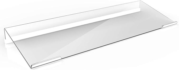 Richboom Clear Acrylic Tilted Computer Keyboard Holder for Easy Ergonomic Typing, Upgraded Version, Keyboard Stand with Silicone Anti-Slip Case for Office Desk, Home, School, Clear