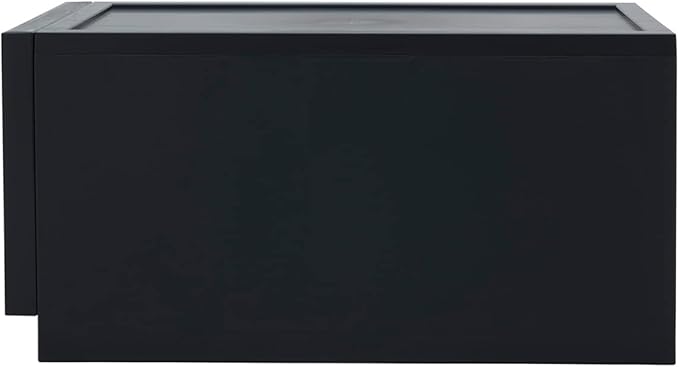 ASTAGE drawer block plastic bins stacking storage modular storage drawer home closet living office organizer with divider (Black, Small B)