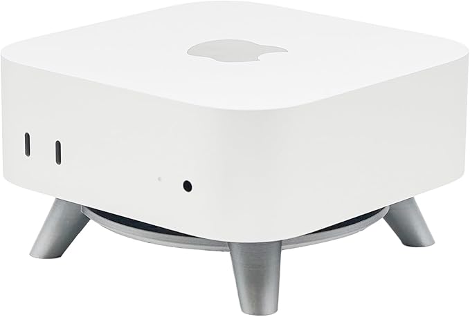 Stand for Mac mini M4, MacMini M4 Mount, Computer Holder for Mac mini M4/M4 Pro 2024, Simple Design, Non-Slip Pads, Easy Power Button Access, Horizontal Stand (Silver)